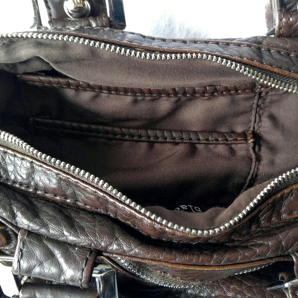 Black Rivet Bags Rockin Black Rivet F Leather Chocolate Brown Purse